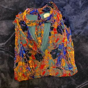 Anthropologie Size 4 Maeve Velvet Burnout Jumpsuit